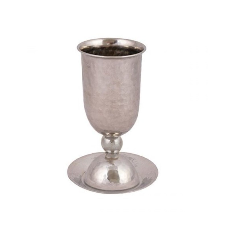 Yair Emanuel Hammered Stainless Steel Sil... | Kiddush Cups by Emanuel