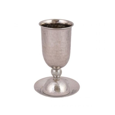Yair Emanuel Hammered Stainless Steel Sil... | Kiddush Cups by Emanuel