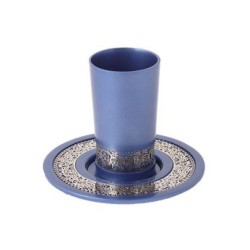 Yair Emanuel Kiddush Cup and Plate Silver... | Kiddush Cups by Emanuel