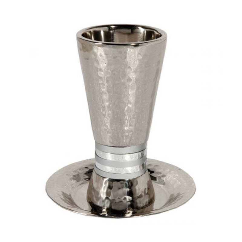 Yair Emanuel Hammered Nickel Cone Kiddush... | Kiddush Cups by Emanuel