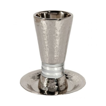 Yair Emanuel Hammered Nickel Cone Kiddush... | Kiddush Cups by Emanuel