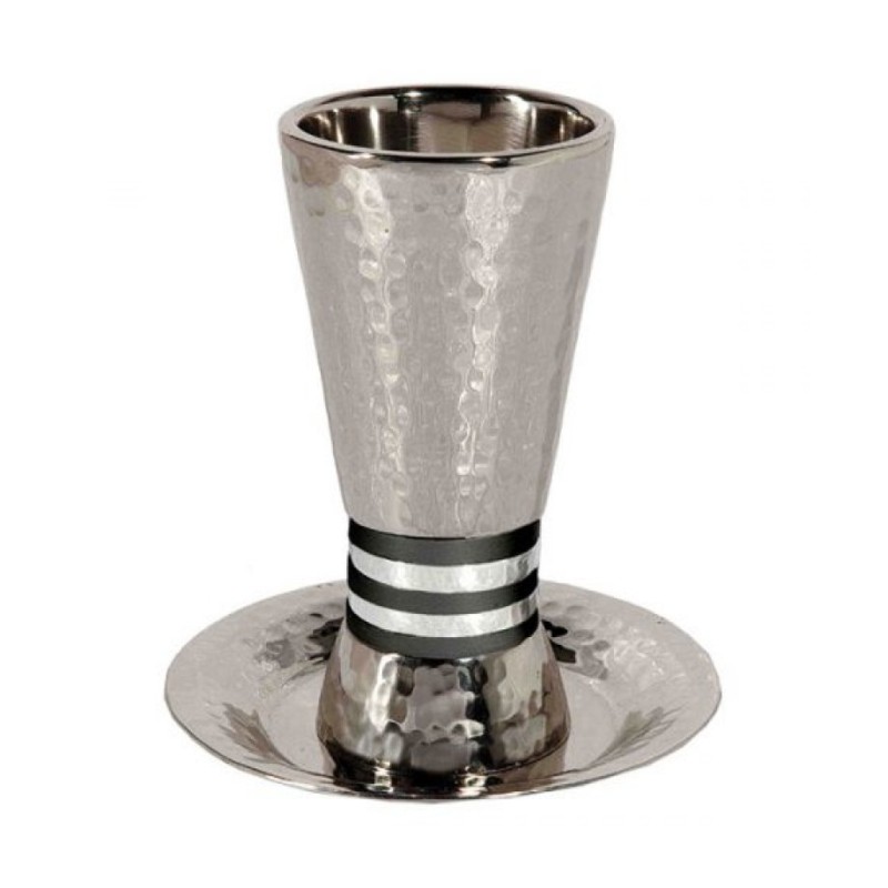 Yair Emanuel Hammered Nickel Cone Kiddush... | Kiddush Cups by Emanuel