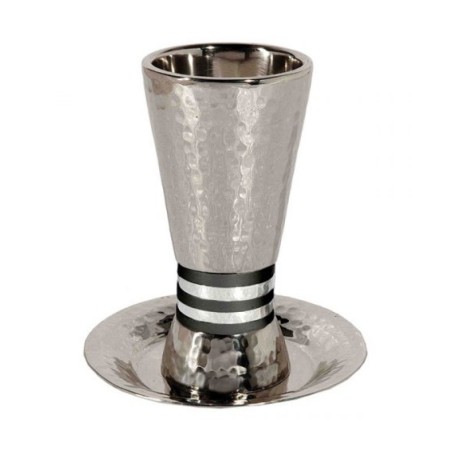 Yair Emanuel Hammered Nickel Cone Kiddush... | Kiddush Cups by Emanuel