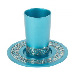 Yair Emanuel Kiddush Cup and Plate Silver... | Kiddush Cups by Emanuel