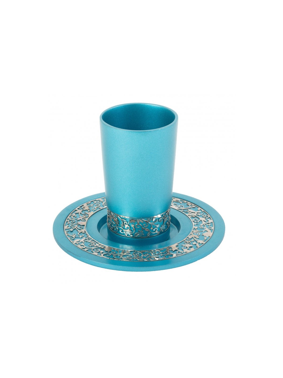 Yair Emanuel Kiddush Cup and Plate Silver... | Kiddush Cups by Emanuel