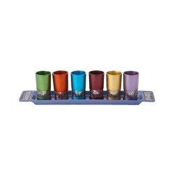 Yair Emanuel Six Small Kiddush Cups with Tray Jerusa... | Kiddush Cups