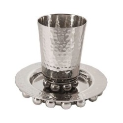 Yair Emanuel Hammered Aluminum Kiddush Se... | Kiddush Cups by Emanuel