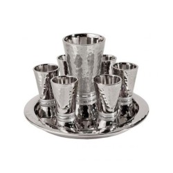 Yair Emanuel Hammered Nickel Kiddush Gobl... | Kiddush Cups by Emanuel