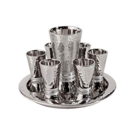 Yair Emanuel Hammered Nickel Kiddush Gobl... | Kiddush Cups by Emanuel