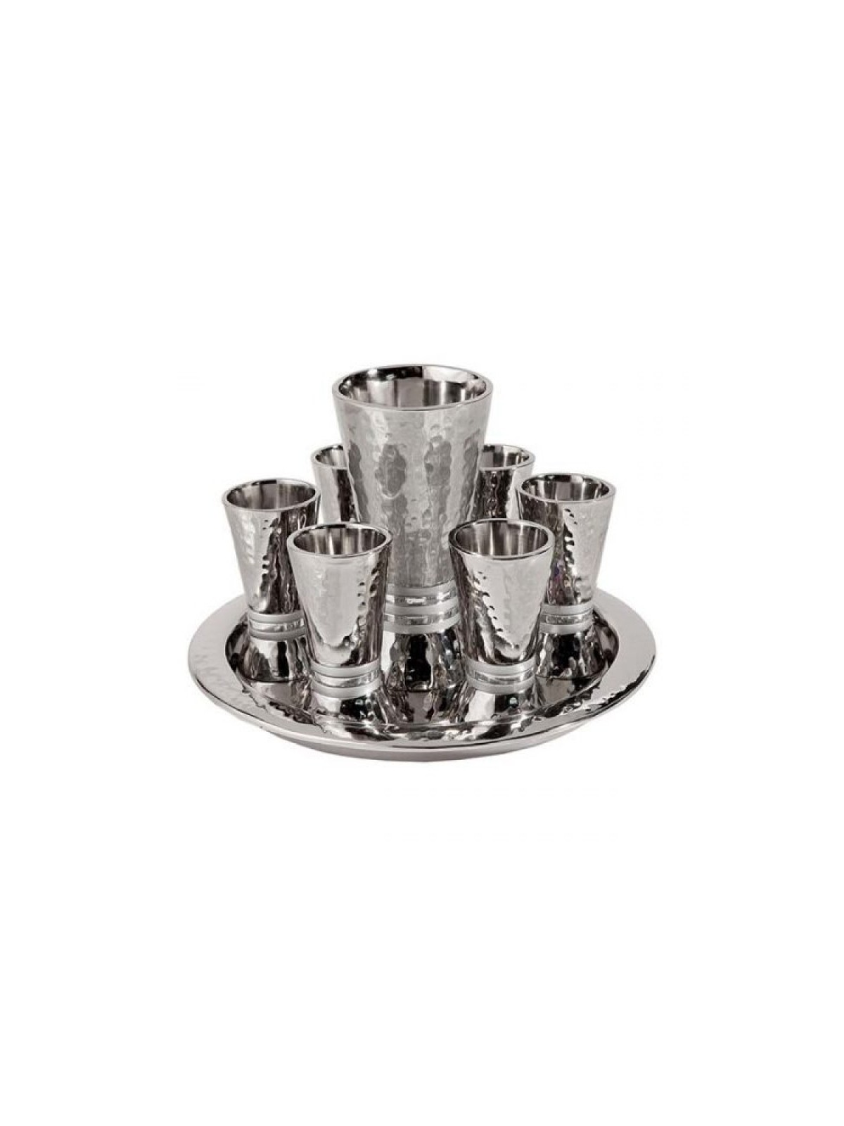 Yair Emanuel Hammered Nickel Kiddush Gobl... | Kiddush Cups by Emanuel