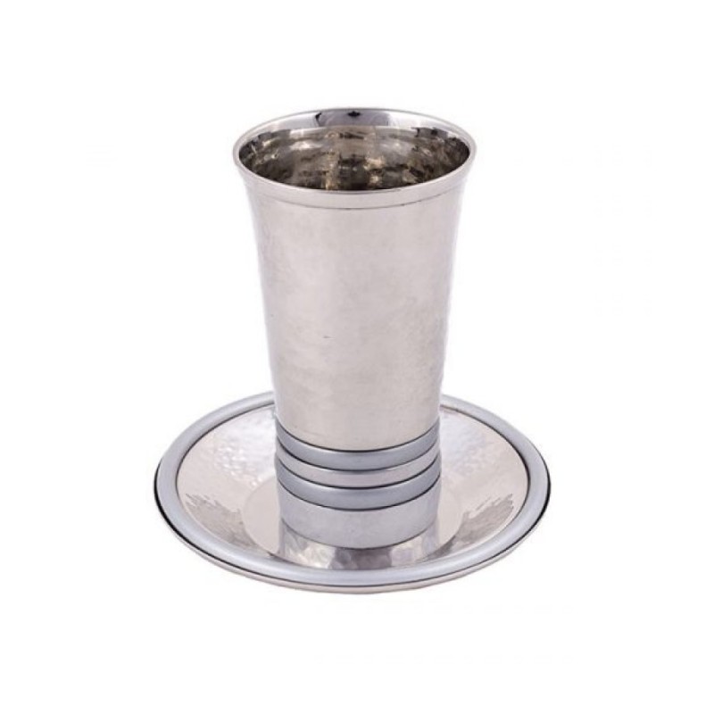 Yair Emanuel Hammered Kiddush Cup and Sau... | Kiddush Cups by Emanuel