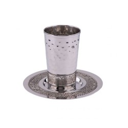 Yair Emanuel Kiddush Cup and Plate Silver... | Kiddush Cups by Emanuel