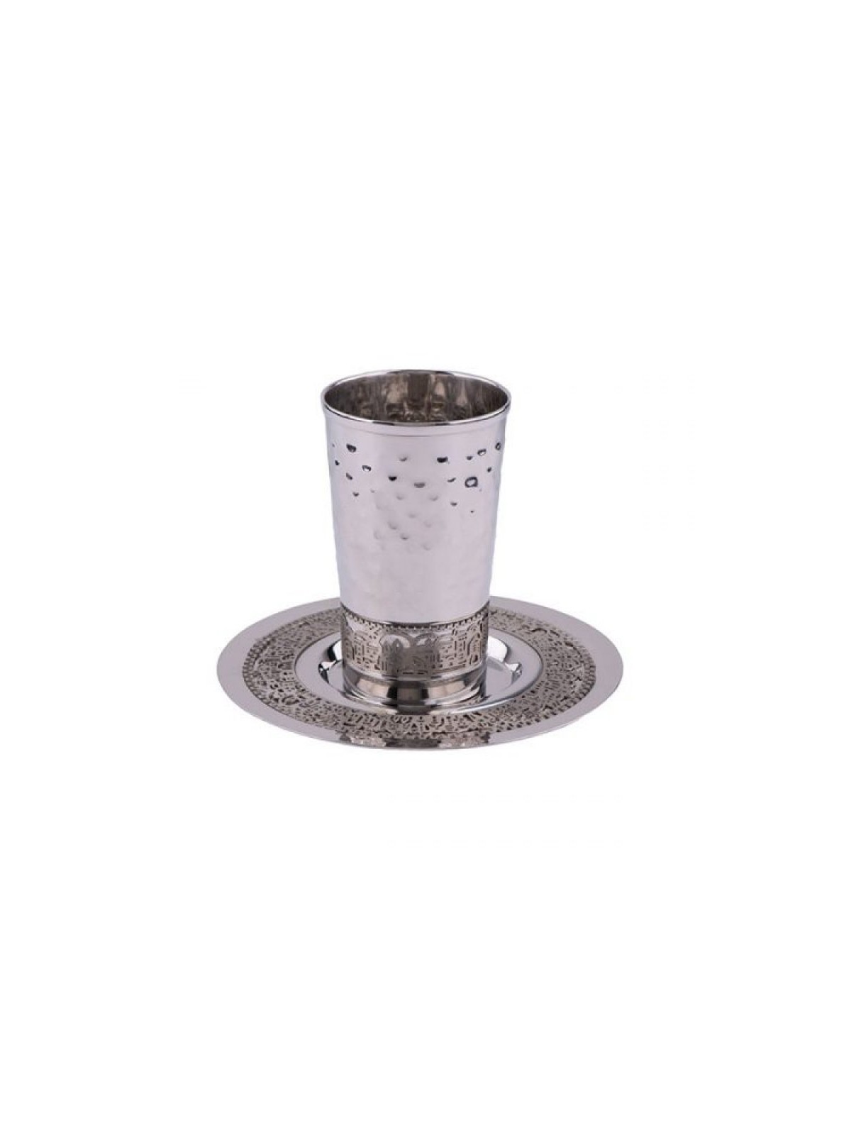 Yair Emanuel Kiddush Cup and Plate Silver... | Kiddush Cups by Emanuel