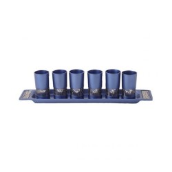 Yair Emanuel Six Small Kiddush Cups with Tray Jerusa... | Kiddush Cups