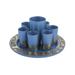 Yair Emanuel Blue Kiddush Cup Small Cups ... | Kiddush Cups by Emanuel