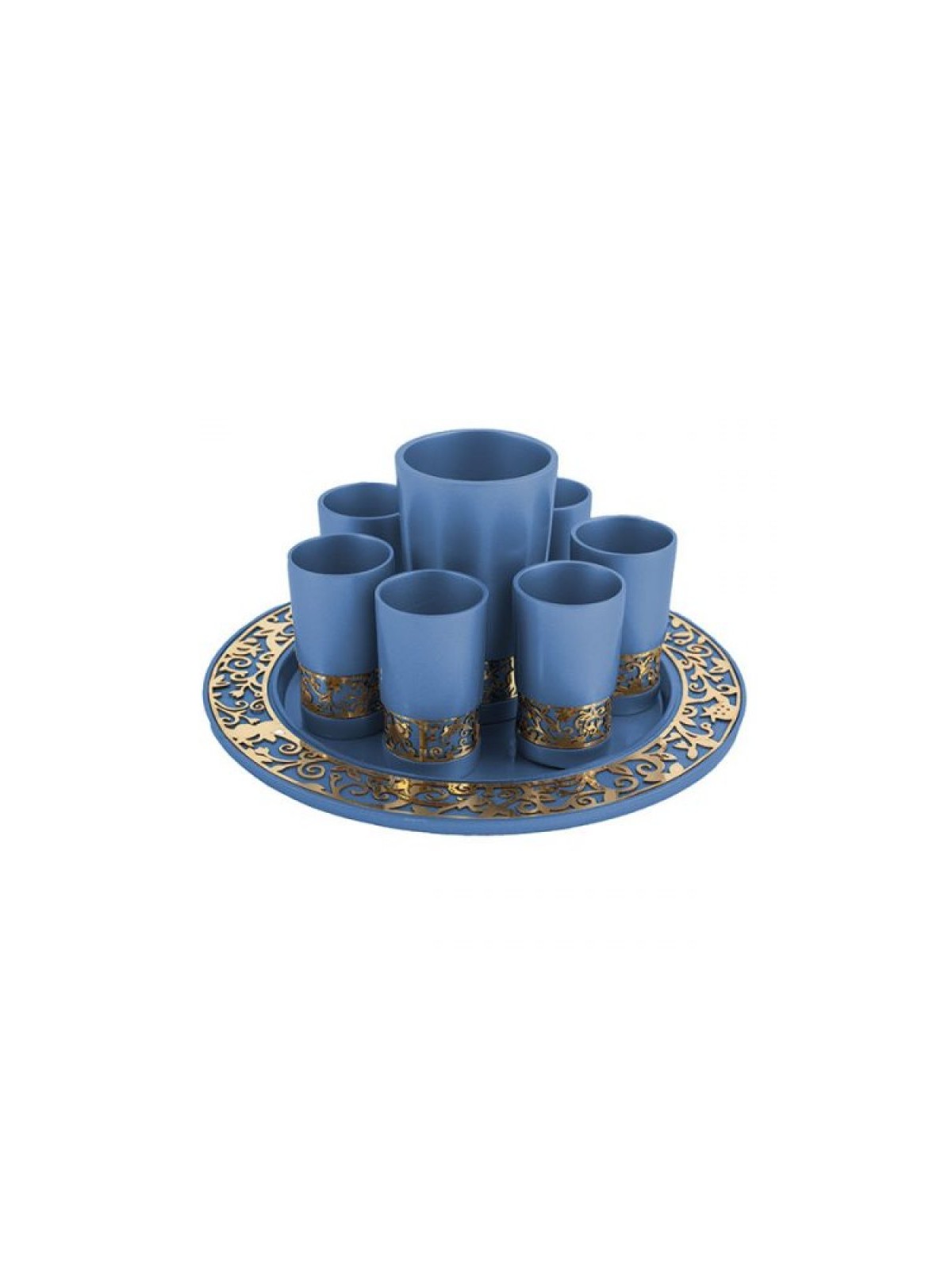 Yair Emanuel Blue Kiddush Cup Small Cups ... | Kiddush Cups by Emanuel