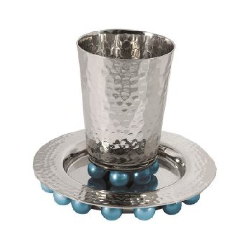 Yair Emanuel Hammered Aluminum Kiddush Se... | Kiddush Cups by Emanuel