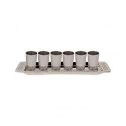 Yair Emanuel Six Small Kiddush Cups with Tray Jerusa... | Kiddush Cups