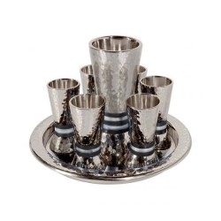 Yair Emanuel Hammered Nickel Kiddush Gobl... | Kiddush Cups by Emanuel
