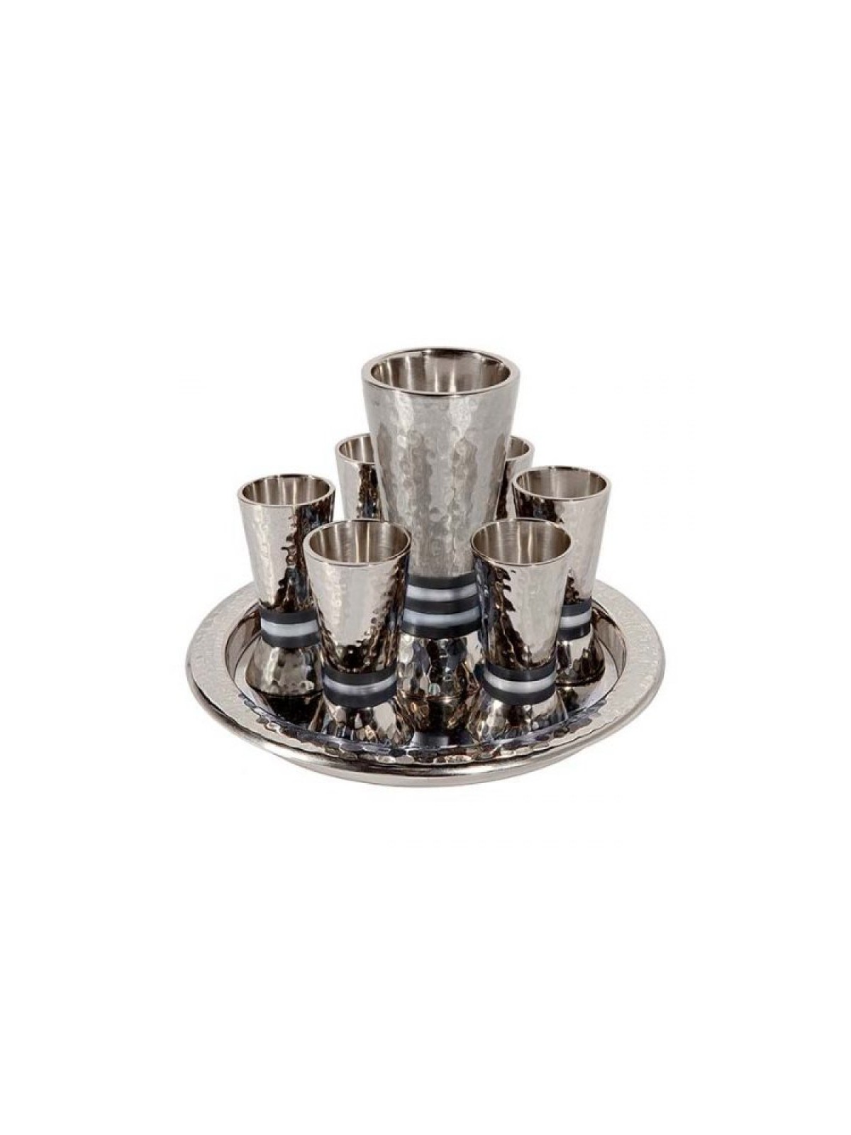 Yair Emanuel Hammered Nickel Kiddush Gobl... | Kiddush Cups by Emanuel