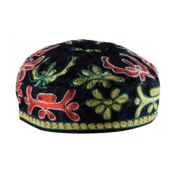 Black Bucharian Hand Embroidered Kippah | Top Sellers