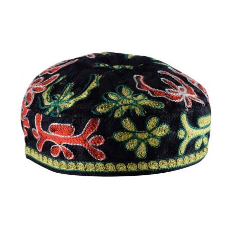 Black Bucharian Hand Embroidered Kippah | Top Sellers