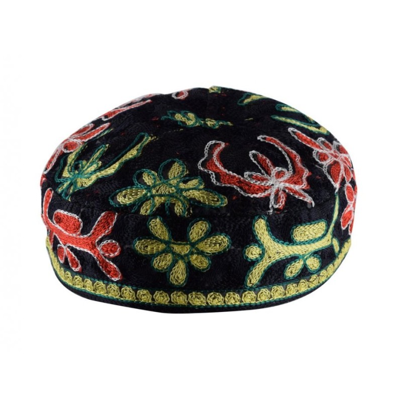Black Bucharian Hand Embroidered Kippah | Top Sellers