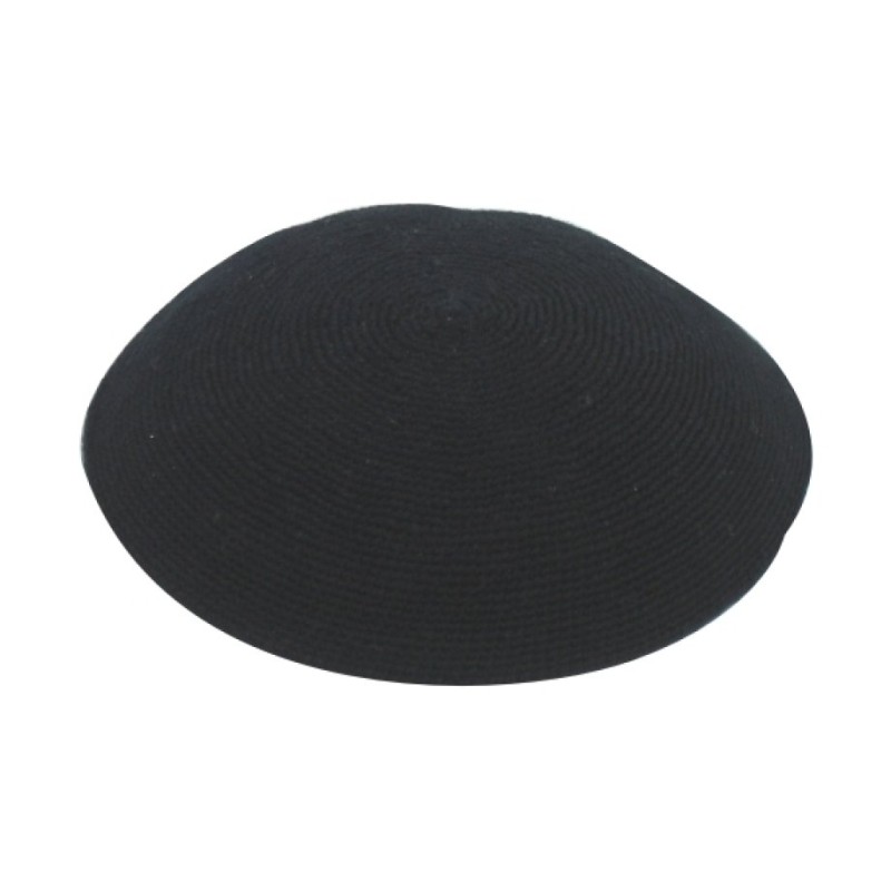 Black Premium DMC knitted Kippah | Knitted Kippah