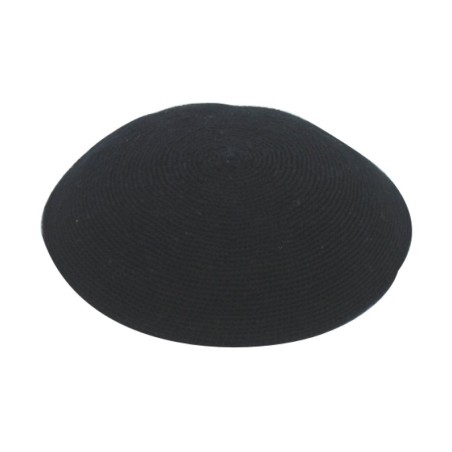 Black Premium DMC knitted Kippah | Knitted Kippah