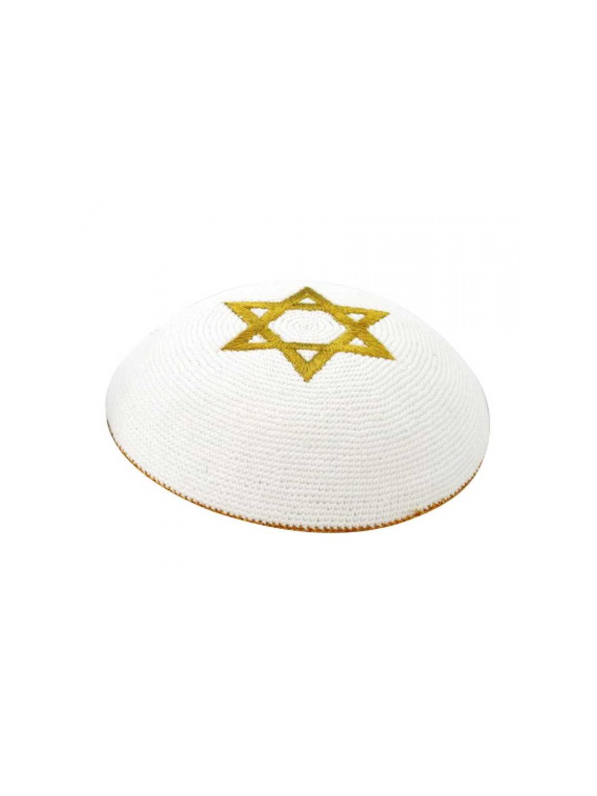 Gold Star of David knitted kippah | Knitted Kippah