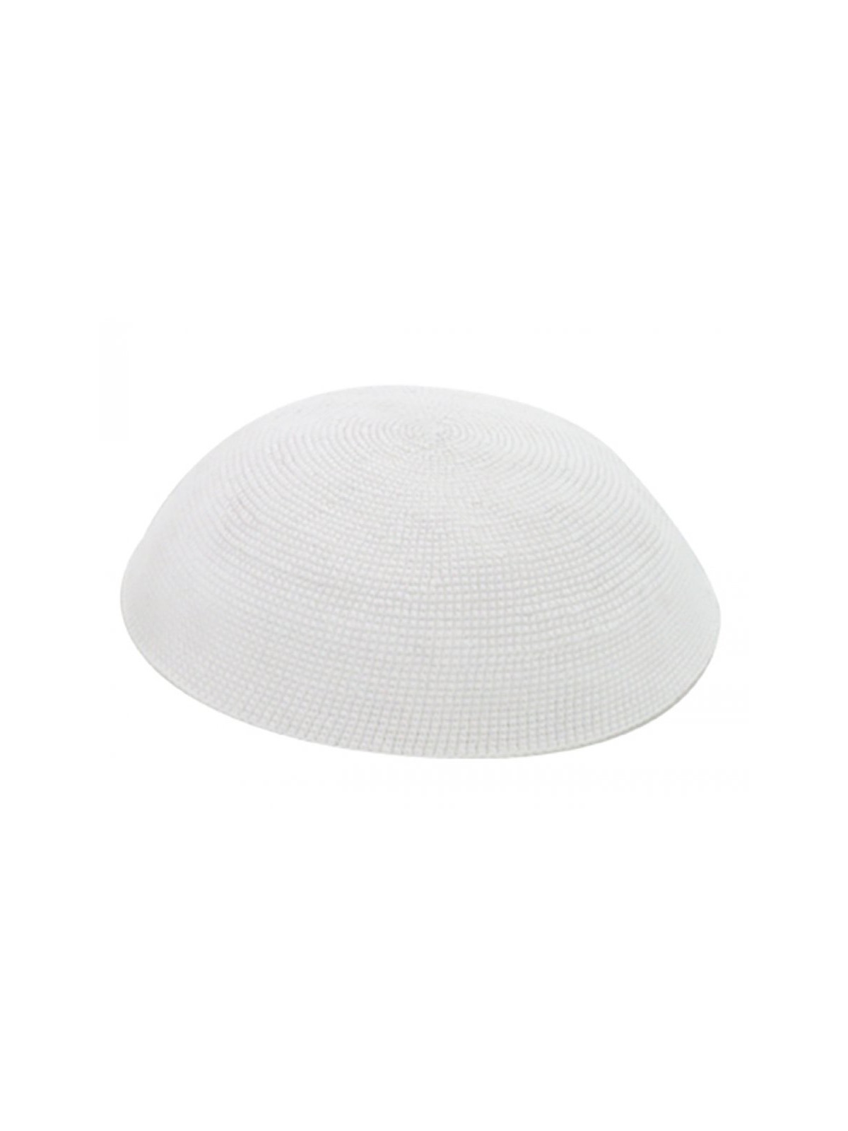 White Premium DMC knitted kippah | Knitted Kippah
