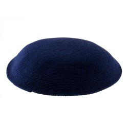 Dark Blue DMC knitted Kippah | Knitted Kippah
