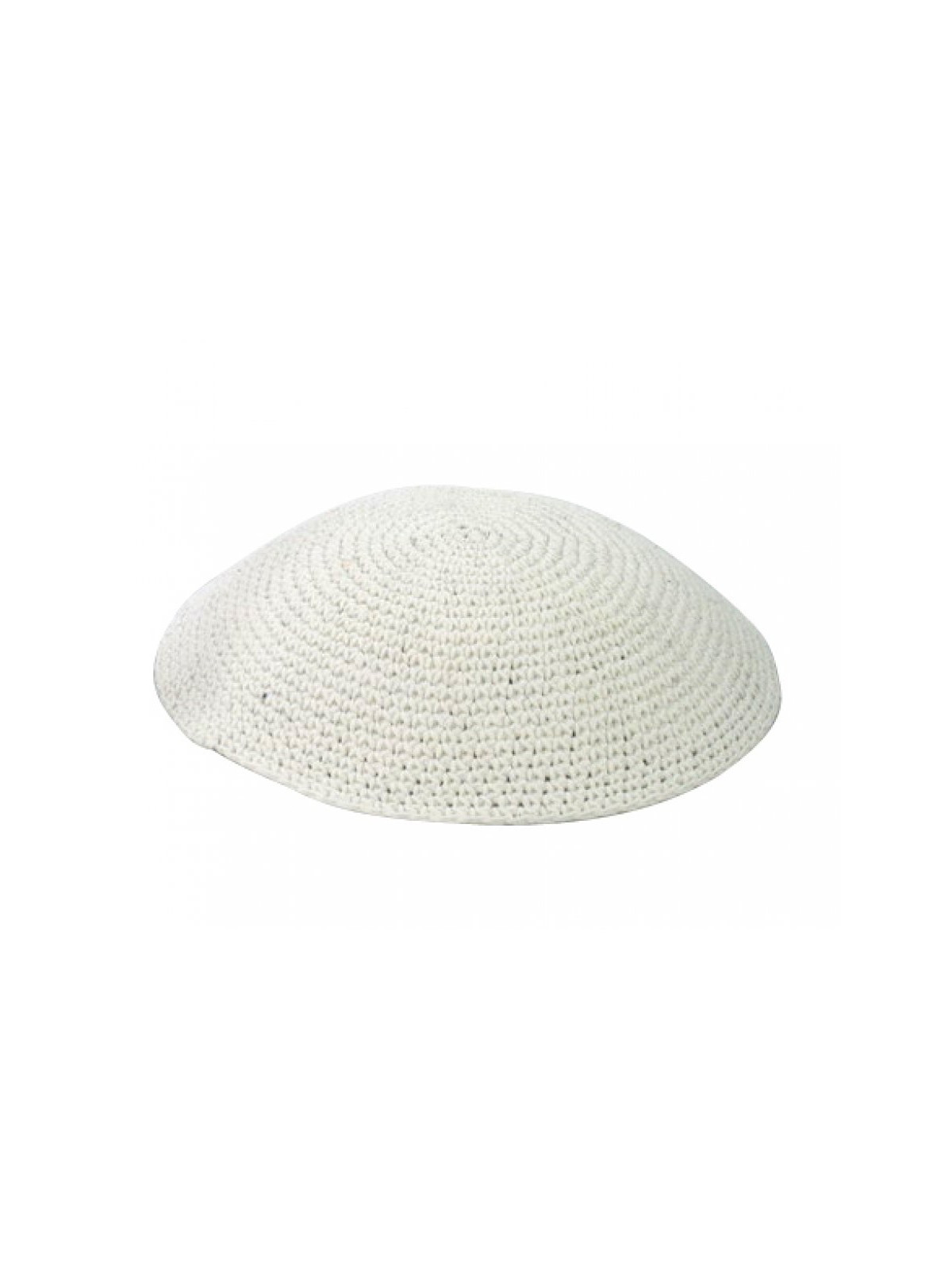 White Thick Knitted Kippah | Knitted Kippah