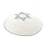 Silver Star of David knitted kippah | Knitted Kippah