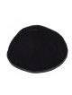 Premium Black Velvet Kippah 6 Panel with Border Trim | Velvet Kippah