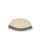 Frik Kippah Beige with Gray Border Stripes | Frik Kippah