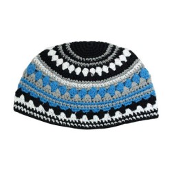 Frik Kippah in Blue Gray and Black Stripes | Frik Kippah