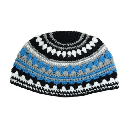 Frik Kippah in Blue Gray and Black Stripes | Frik Kippah