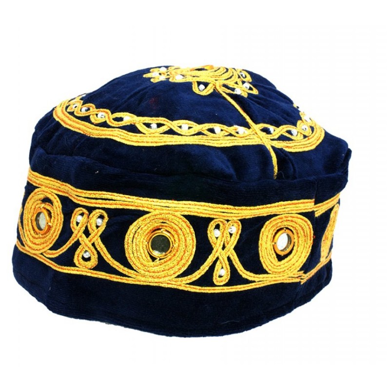 Pack of 3 Velvet and Gold Bucharian Kippah Assorte... | Buchari Kippah