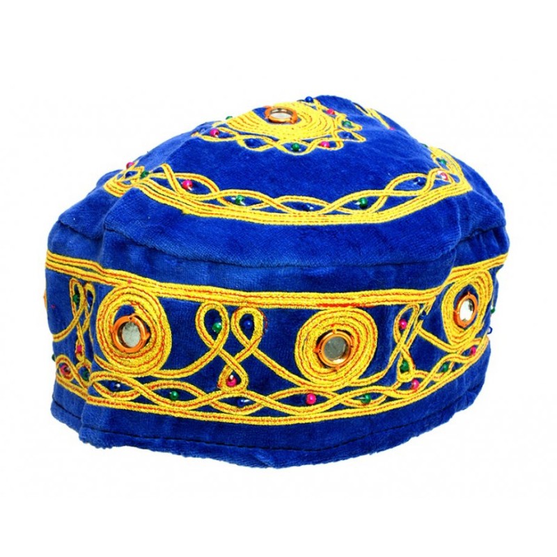Pack of 3 Velvet and Gold Bucharian Kippah Assorte... | Buchari Kippah