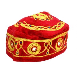 Pack of 3 Velvet and Gold Bucharian Kippah Assorte... | Buchari Kippah