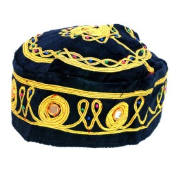 Pack of 3 Velvet and Gold Bucharian Kippah Assorte... | Buchari Kippah