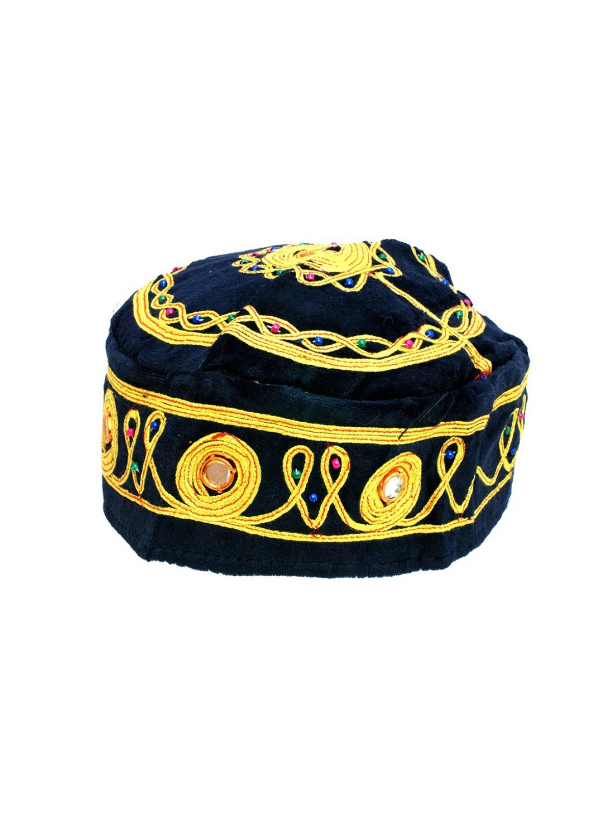 Pack of 3 Velvet and Gold Bucharian Kippah Assorte... | Buchari Kippah
