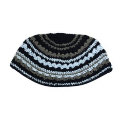 Frik Kippah in Blue Gray and Black Stripes | Frik Kippah