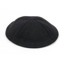 Black Cloth Kippah with Attached Clip | Cloth Kippah