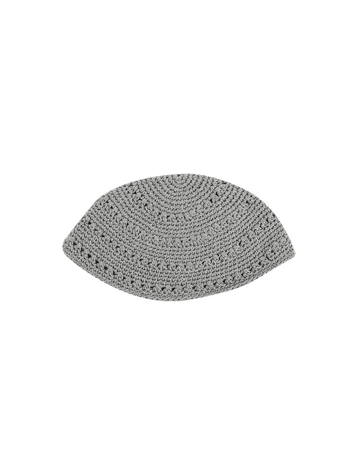 Gray Knitted Frik Kippah Yarmulke with holes | Frik Kippah