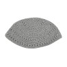 Gray Knitted Frik Kippah Yarmulke with holes | Frik Kippah