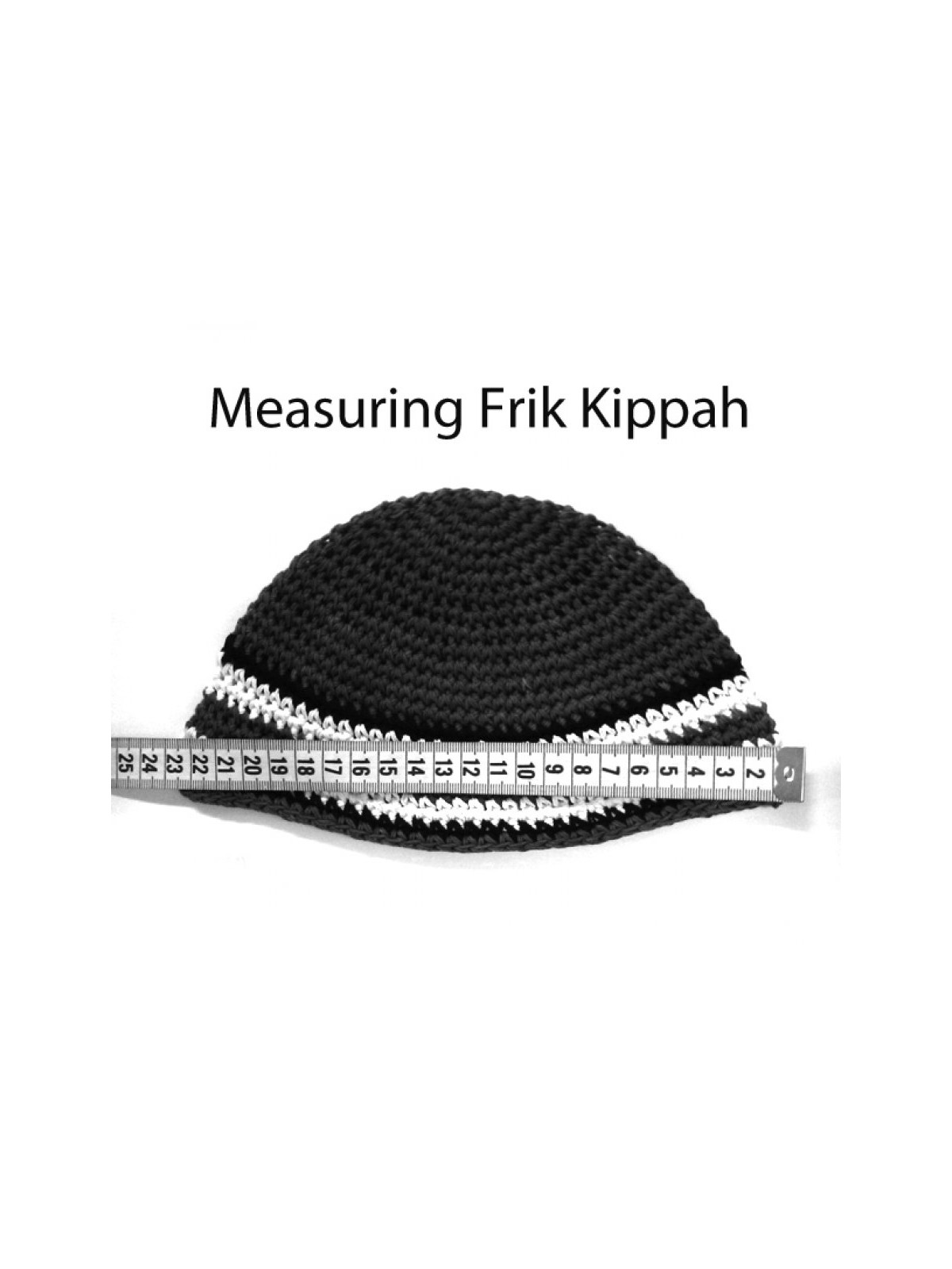 Gray Knitted Frik Kippah Yarmulke with holes | Frik Kippah