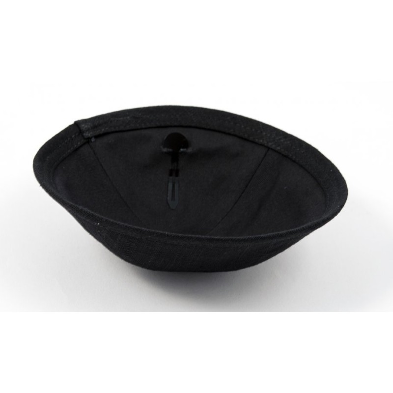 Black Gray Linen Kippah with Light Checkered Design ... | Cloth Kippah