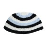 Frik Kippah with Light Blue Black and White Stripes | Frik Kippah